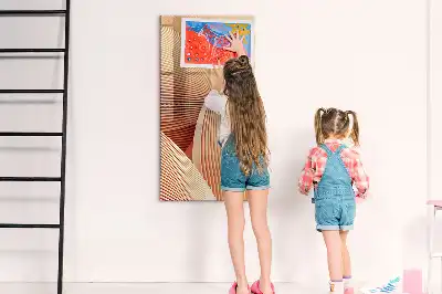Tableau magnétique effaçable à sec motif abstrait de vagues