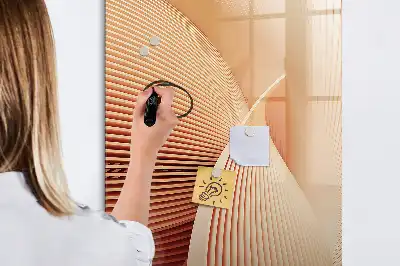 Tableau magnétique effaçable à sec motif abstrait de vagues