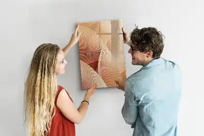 Tableau magnétique effaçable à sec motif abstrait de vagues