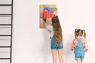 Tableau magnétique effaçable à sec motif abstrait de vagues