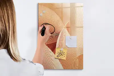 Tableau magnétique effaçable à sec motif abstrait de vagues