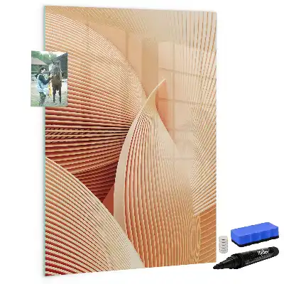 Tableau magnétique effaçable à sec motif abstrait de vagues