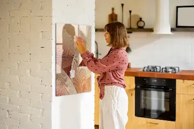 Tableau magnétique effaçable à sec motif abstrait de vagues