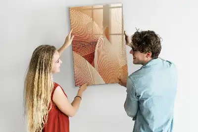 Tableau magnétique effaçable à sec motif abstrait de vagues