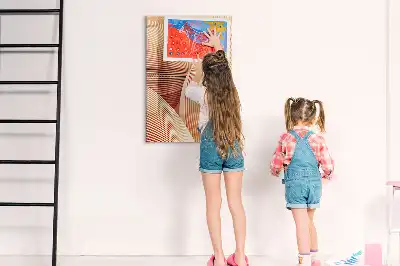 Tableau magnétique effaçable à sec motif abstrait de vagues
