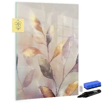 Tableau magnétique effaçable à sec motif plantes en aquarelle