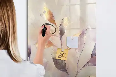 Tableau magnétique effaçable à sec motif plantes en aquarelle
