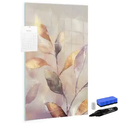Tableau magnétique effaçable à sec motif plantes en aquarelle