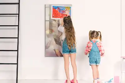 Tableau magnétique effaçable à sec motif plantes en aquarelle