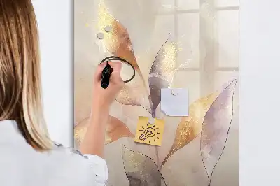 Tableau magnétique effaçable à sec motif plantes en aquarelle
