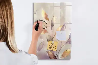 Tableau magnétique effaçable à sec motif plantes en aquarelle