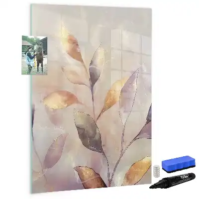 Tableau magnétique effaçable à sec motif plantes en aquarelle