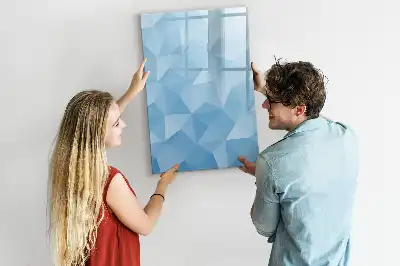 Tableau magnétique effaçable à sec motif abstraction de triangles