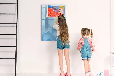 Tableau magnétique effaçable à sec motif abstraction de triangles