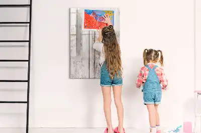 Tableau magnétique effaçable à sec en planches de bois