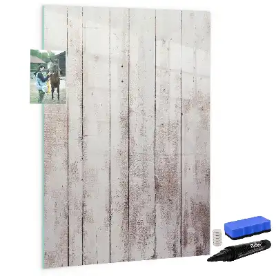 Tableau magnétique effaçable à sec en planches de bois