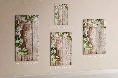 Tableau magnétique effaçable à sec motif fleurs sur planches