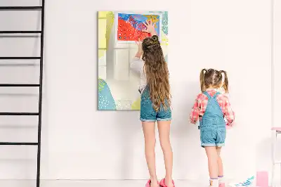 Tableau magnétique effaçable à sec cadre décoratif