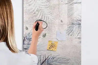 Tableau magnétique effaçable à sec motif feuilles de palmier