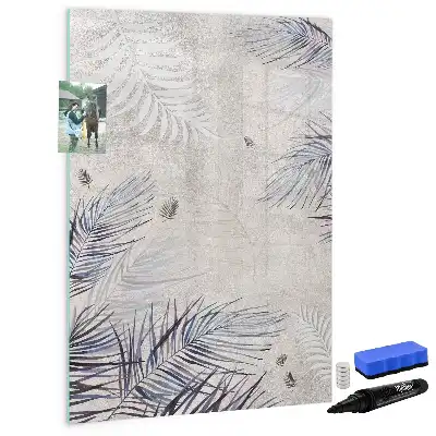 Tableau magnétique effaçable à sec motif feuilles de palmier
