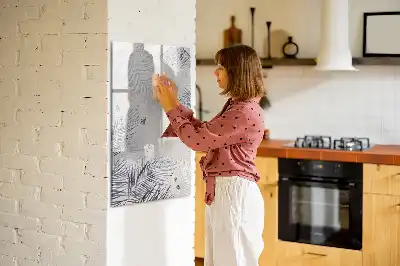 Tableau magnétique effaçable à sec motif feuilles de palmier