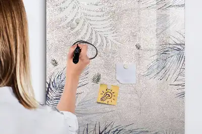 Tableau magnétique effaçable à sec motif feuilles de palmier