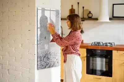 Tableau magnétique effaçable à sec motif feuilles de palmier
