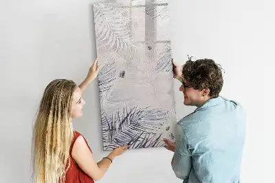 Tableau magnétique effaçable à sec motif feuilles de palmier