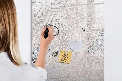 Tableau magnétique effaçable à sec motif feuilles de palmier