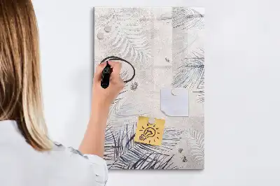 Tableau magnétique effaçable à sec motif feuilles de palmier