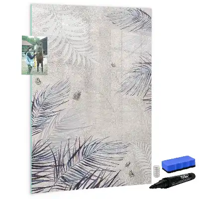 Tableau magnétique effaçable à sec motif feuilles de palmier