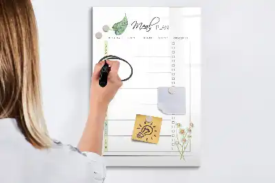 Tableau effaçable magnétique organisateur de programme de repas