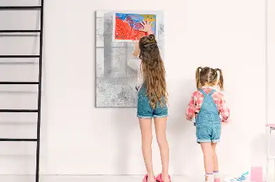 Tableau magnétique effaçable à sec pour mur en béton