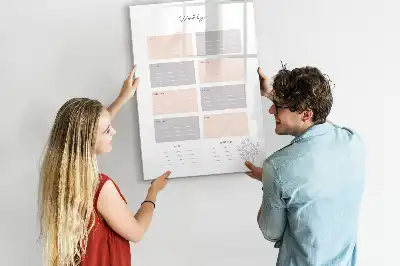 Tableau magnétique effaçable à sec planificateur hebdomadaire