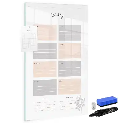 Tableau magnétique effaçable à sec planificateur hebdomadaire