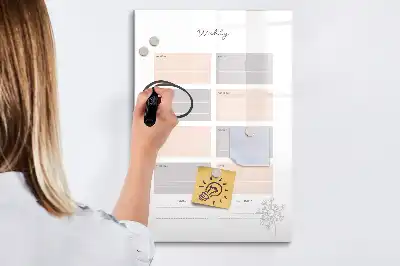 Tableau magnétique effaçable à sec planificateur hebdomadaire