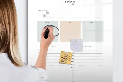 Tableau effaçable à sec magnétique planificateur pour aujourd'hui