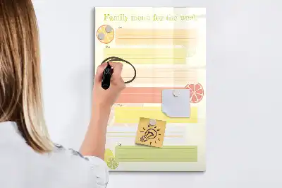 Planificateur de menu tableau magnétique effaçable à sec