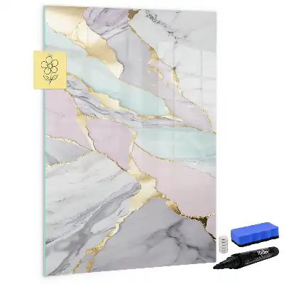 Tableau magnétique effaçable à sec motif marbre décoratif