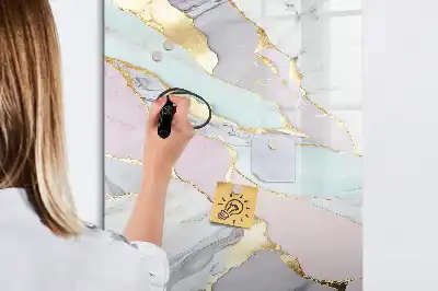 Tableau magnétique effaçable à sec motif marbre décoratif
