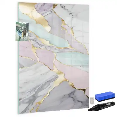 Tableau magnétique effaçable à sec motif marbre décoratif