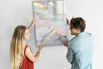 Tableau magnétique effaçable à sec motif marbre décoratif