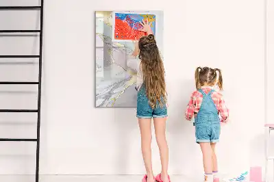 Tableau magnétique effaçable à sec motif marbre décoratif