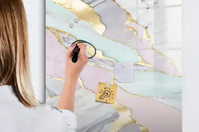 Tableau magnétique effaçable à sec motif marbre décoratif