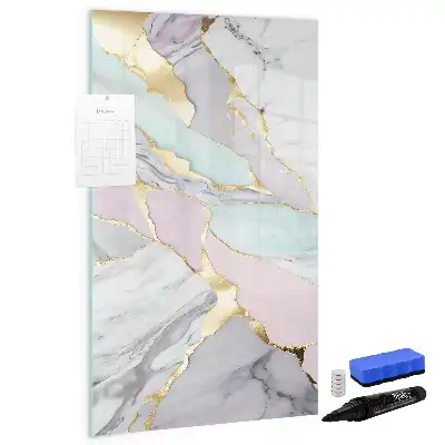 Tableau magnétique effaçable à sec motif marbre décoratif