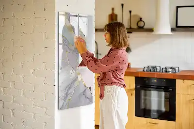 Tableau magnétique effaçable à sec motif marbre décoratif