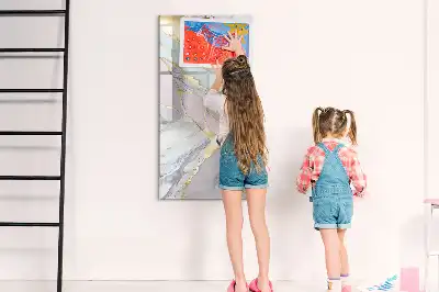 Tableau magnétique effaçable à sec motif marbre décoratif