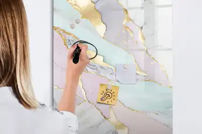 Tableau magnétique effaçable à sec motif marbre décoratif