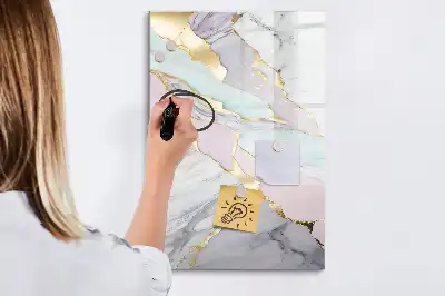 Tableau magnétique effaçable à sec motif marbre décoratif