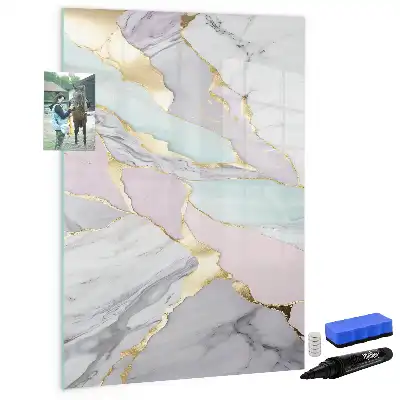 Tableau magnétique effaçable à sec motif marbre décoratif